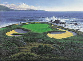 Unbranded Pebble Beach 7th Hole Limited Edition Golf Print