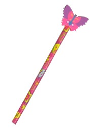 A butterfly themed pencil with a colourful butterf