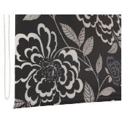 Unbranded Peony Printed Blackout Roller Blind 120cm, Black