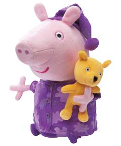 Soft and cuddly Peppa has three speech modes. She can grunt, snort and ask for a hug! Peppa also