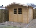 Unbranded Perlund Log Cabin: 3m x 3m - With Red Shingles