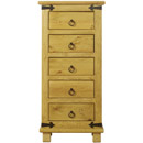 Peru Pine 5 drawer slim chest furniture