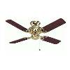 36" Petite Polished Brass Ceiling Fan complete wit