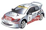 1/10th scale Peugeot 206 WRC with polycarbonate bo