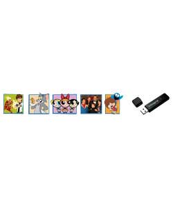 Unbranded Phase Drive 4Gb USB Drive/5 Games/3 Episodes Cartoon Network