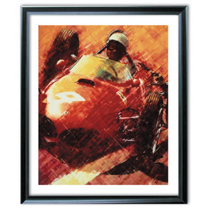 This fine art print illustrates Phil Hill at Spa in 1962 his title defence year. Signed by Phil Hill