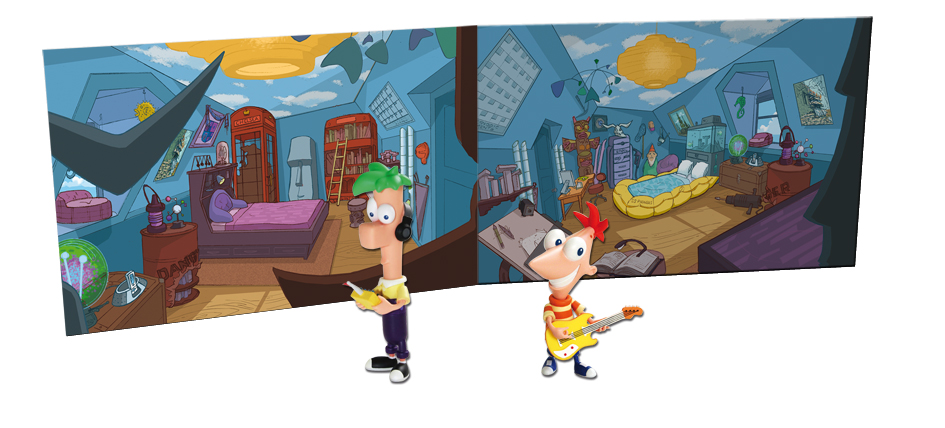 Unbranded Phineas and Ferb Action Fig Scene Packs - Bedroom