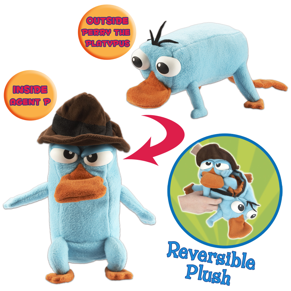 Unbranded Phineas and Ferb Reversible Plush Agent P