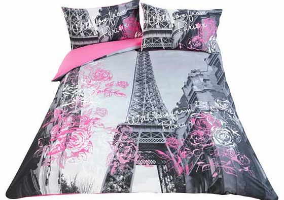 This stylish Photographic Paris Duvet Cover Set is great for Paris lovers. This duvet cover set includes a duvet and 2 pillowcases. Set includes 1 duvet cover and 2 pillowcases. Wash colours separately. Made from 50% polyester and 50% cotton. Suitabl