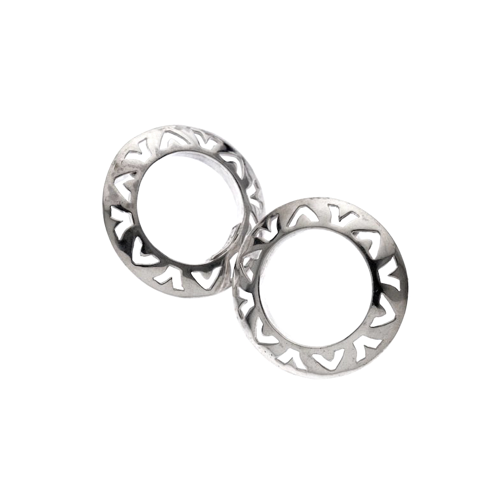 Unbranded Pierced Silver Circle Earrings