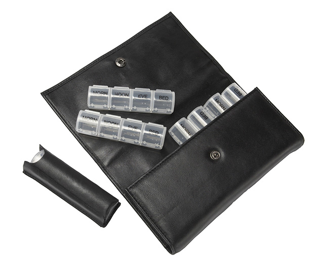 Unbranded Pill Travel Case - Black Personalised