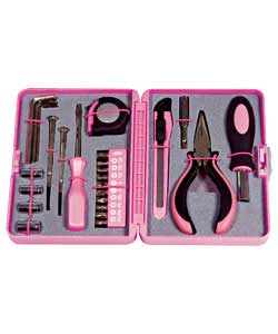 Set comprises 2 sets of pliers, pick up tool, screwdriver and socket set with handle and precision s