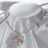 A stunning silver chain combines coloured stones w