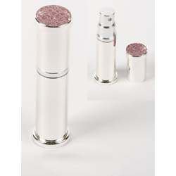 Silver Plated Atomiser with Pink Top  from the Juliana Diamonds Collection.  Small refillable glass