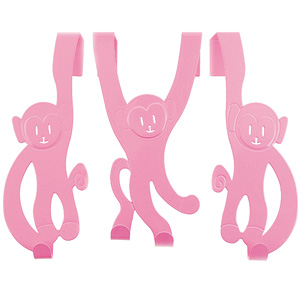 Unbranded (Pink) Door Hanger Monkeys Set of 3