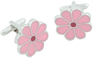 A lovely feminine pair of pink flower cufflinks, great for adding a soft touch to your outfit!