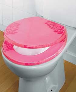 Pink Flowers Toilet Seat