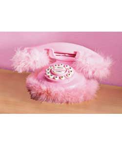 Pink Fluffy Retro Style Phone