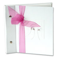pink heart handcrafted guestbook