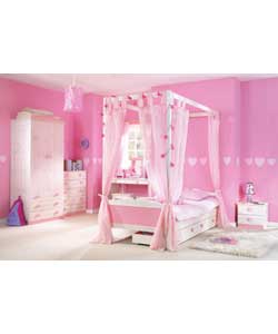 Pink Hearts Girls 3 Drawer 2 Door Wardrobe