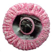Pink Leopard Stretch Steering Wheel Cover