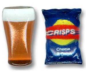 Unbranded Pint of Lager and a Packet of Crisps - Cufflinks