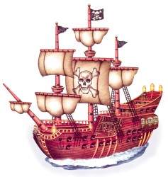 Pirate Galleon Ship Cutout - jointed - 31 inches