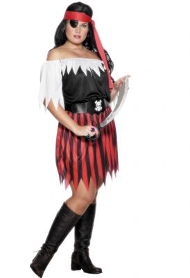Excellent Plus Size Pirate Wench Costume Ideal For Any Pirate Themed or Fancy Dress Party. Includes