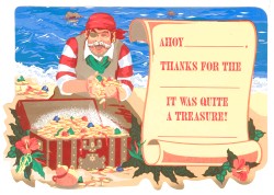 Pirates - thank you notes - pack of 8 - SALE
