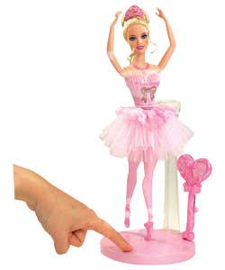 The beautiful dancer Barbie doll can pose in classical ballet form and pirouette with the grace of a