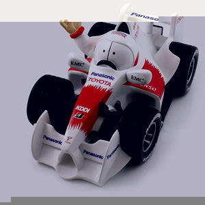 Jim Bamber`s 2008 Toyota F1 car sculpture is a great bit of fun and an essential desk top accessory 