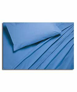 Unbranded Plain Dyed Double Bed Sheet Set - Cornflower Blue