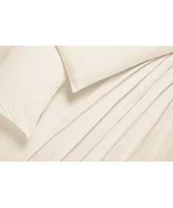 Unbranded Plain Dyed Double Bed Sheet Set - Cream