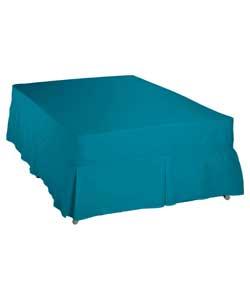 Plain Dyed King Size Box Pleat Valance - Turquoise