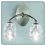Unique Italian double wall light in a combination of satin nickel and chrome finish with exclusive