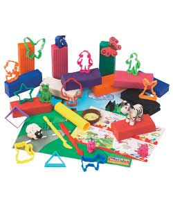 Make zillions of cool things with 12 bumper slabs of plasticine and 15 accessories including