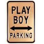 This parking sign is made from heavy gauge metal w