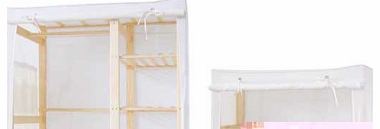 Unbranded Polycotton and Pine 2 Piece Double Wardrobe