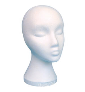 Style your wig and store it on this useful polystyrene head.  It