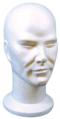 A male polyhead with a slightly longer neck for keeping longer wigs safe, clean and tidy