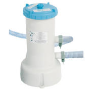 The O-Bluepool filter, pumps 2000 litres per hour. It is suitable for children aged 14yrs .