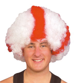 An alternative to the regular pop wig. Great as a football supporters wig! Choose from 6 different d