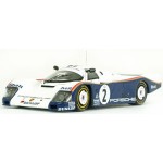 Highly detailed 1/43 Spark replica of the #2 Porsche 962C campaigned by Mass Wollek and Schuppan at