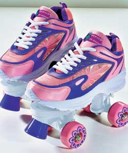 Pretty in Pink 2 in 1; Retro Quad Skates and Training Shoes