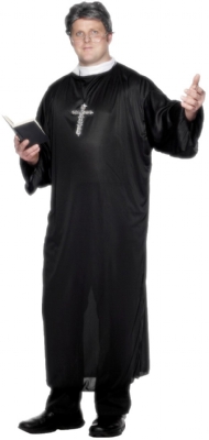 The Priest Costume consists of a robe and collar. An essential for any Nuns and Vicars party. Chest
