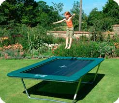 Premium Super Tramp trampoline. Ideal for 6 to 12 year olds. 56 x 7`` springs. Black UV stabilised