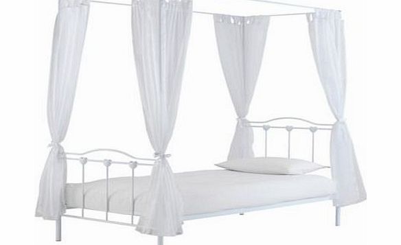 Unbranded Princess Single Four Poster Bed Frame - White
