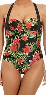 Unbranded Printed Bustier Style Bodyshaping Swimsuit