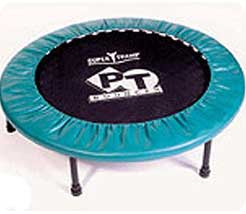 This mini trampoline takes up very little space and allows you to bounce in all weathers in your