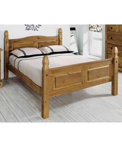 Unbranded Puerto Rico Dark Rustic Double Bed with Sprung Mattress